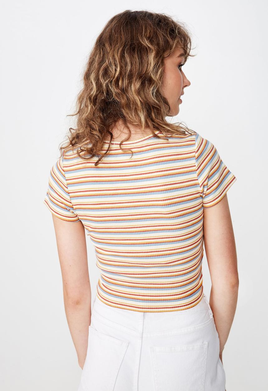 Cotton On - Lylah henley short sleeve top - multi