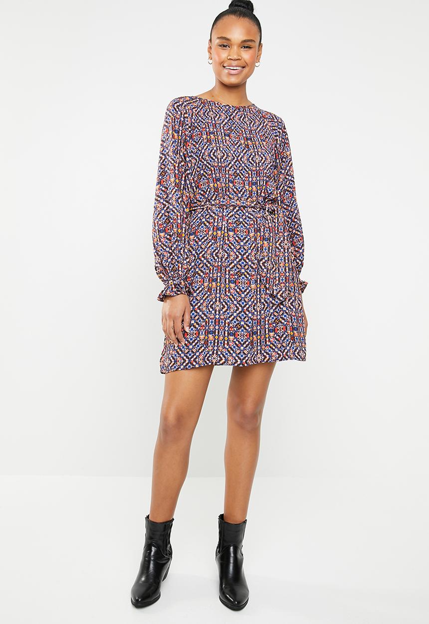 ONLY - Lara long sleeve dress - multi