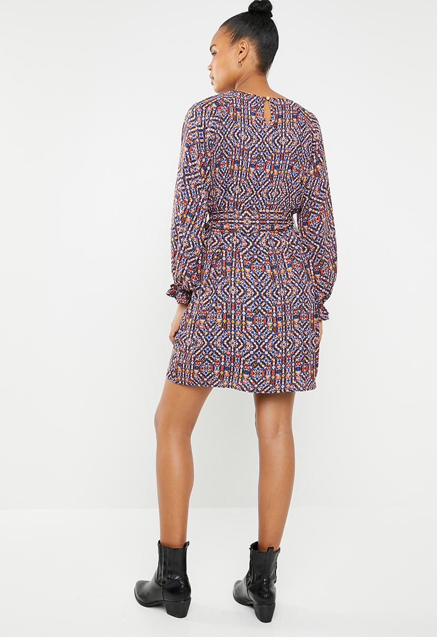 ONLY - Lara long sleeve dress - multi