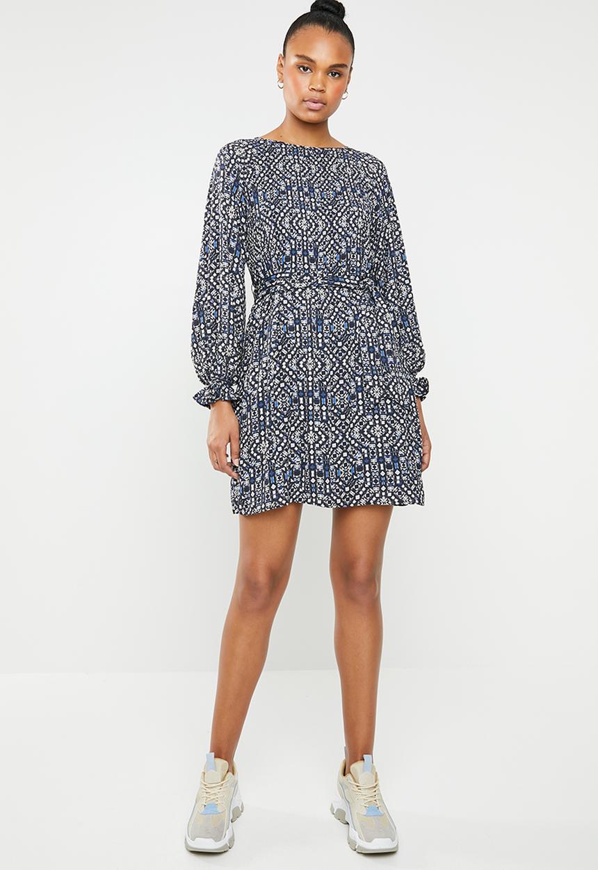 ONLY - Lara long sleeve dress - multi