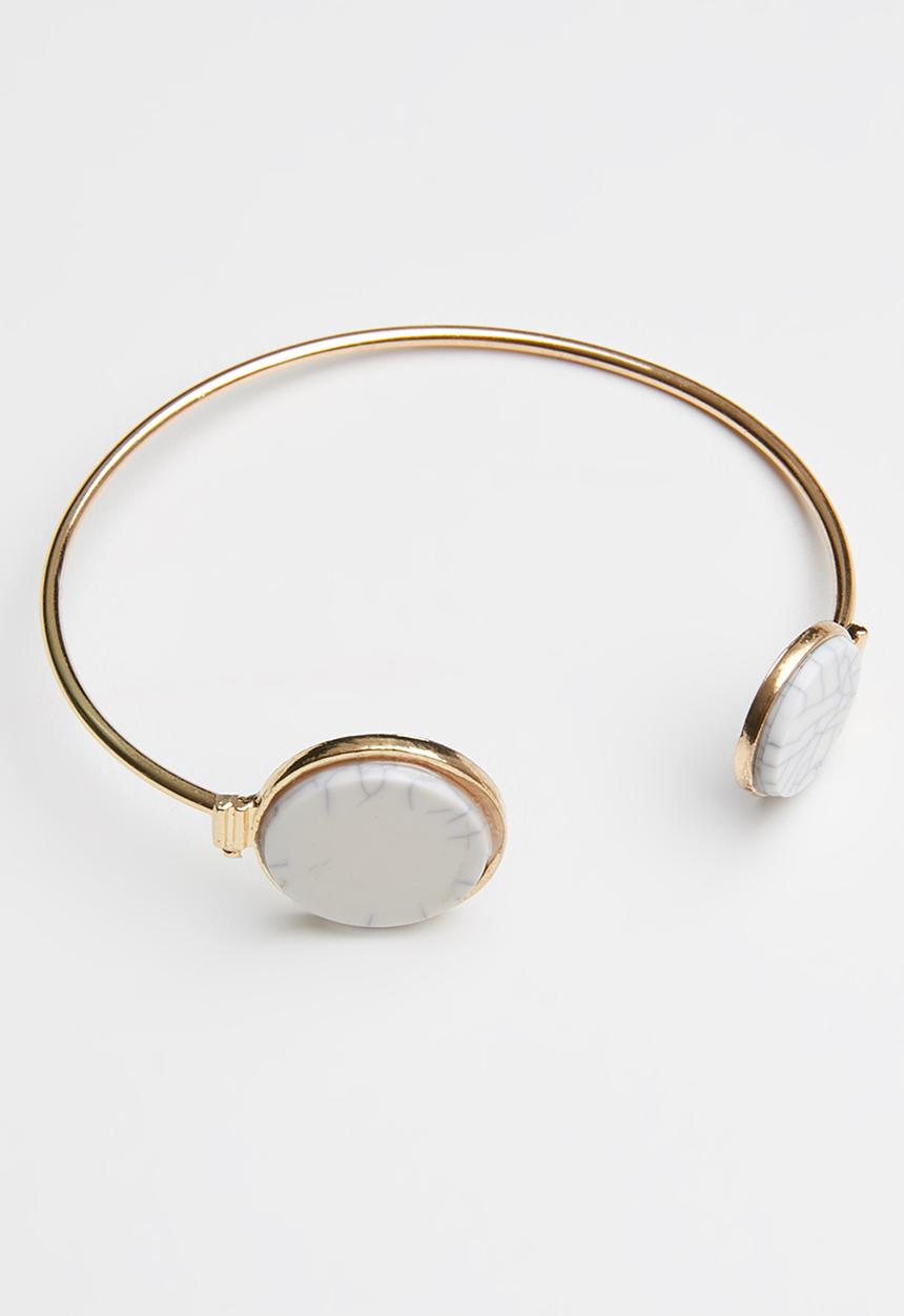 Superbalist - Marble bracelet - white & gold
