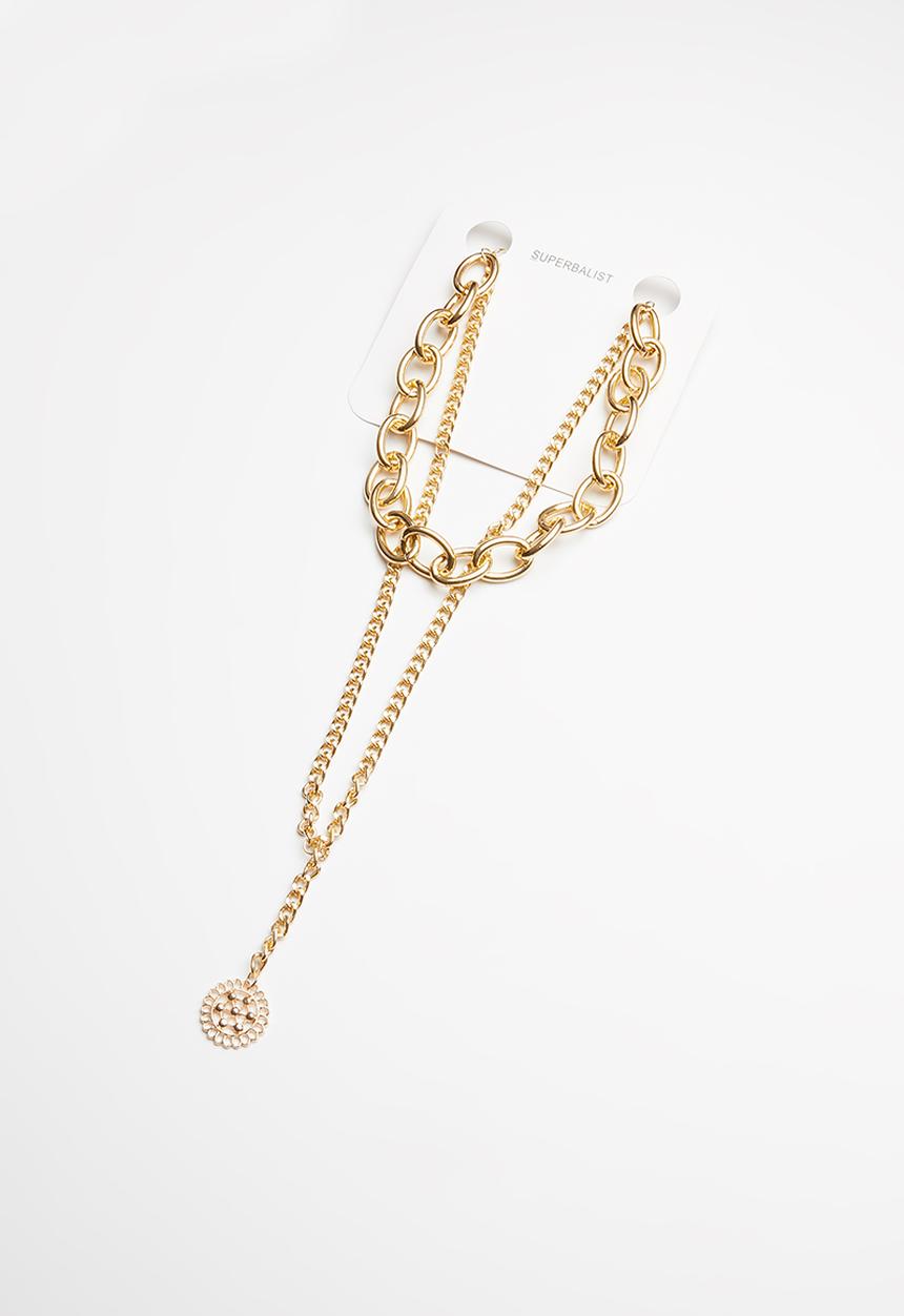 Superbalist - Double chain pendant necklace - gold