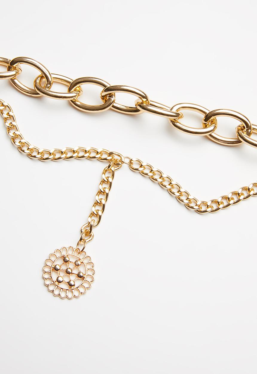 Superbalist - Double chain pendant necklace - gold
