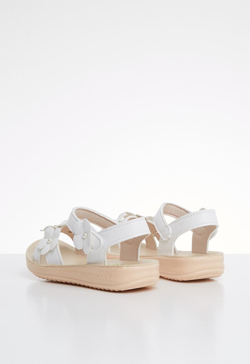 Pop Candy - Flower  detailed sandal - white