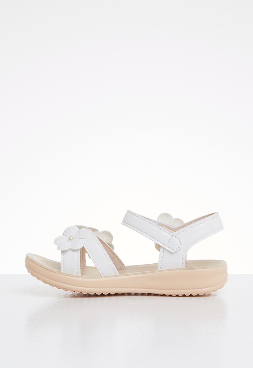 Pop Candy - Flower  detailed sandal - white