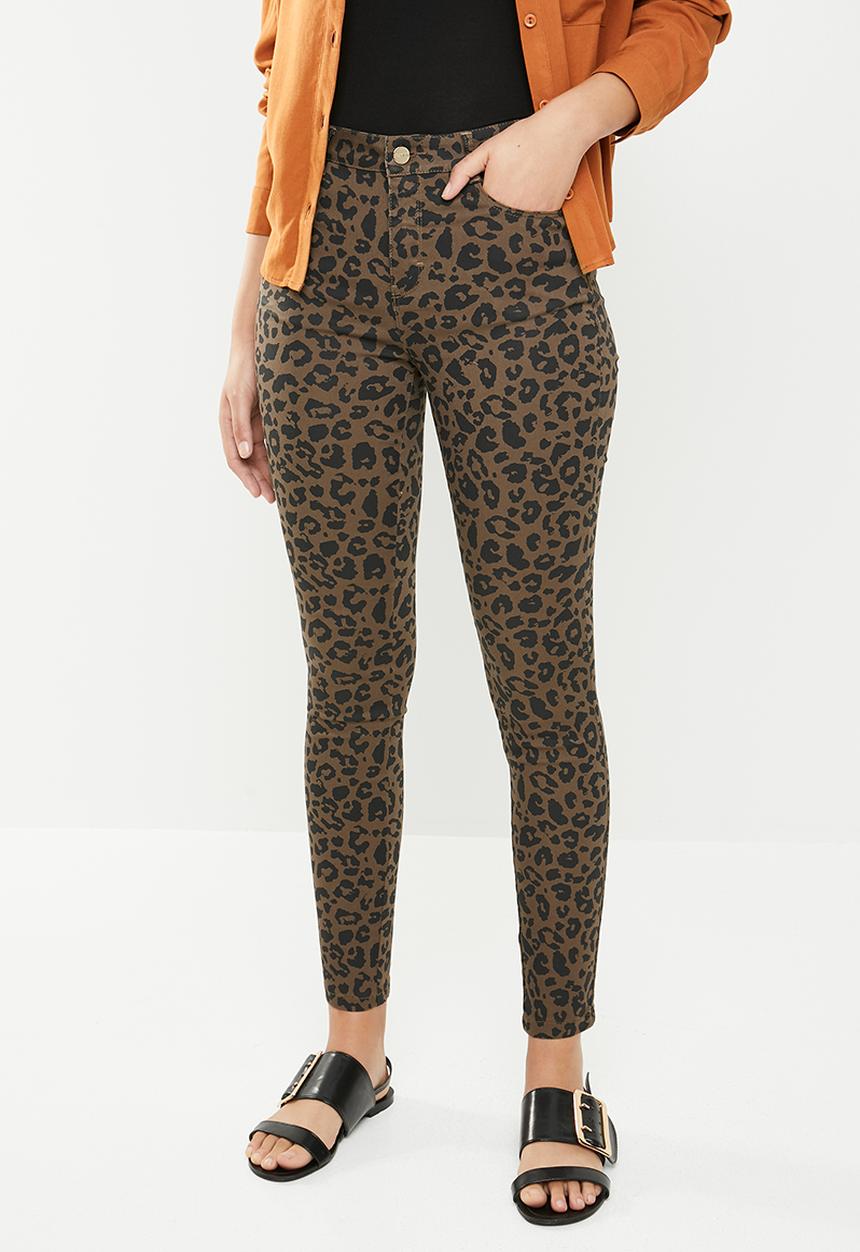SISSY BOY - Axel leopard print jeans - brown & black 