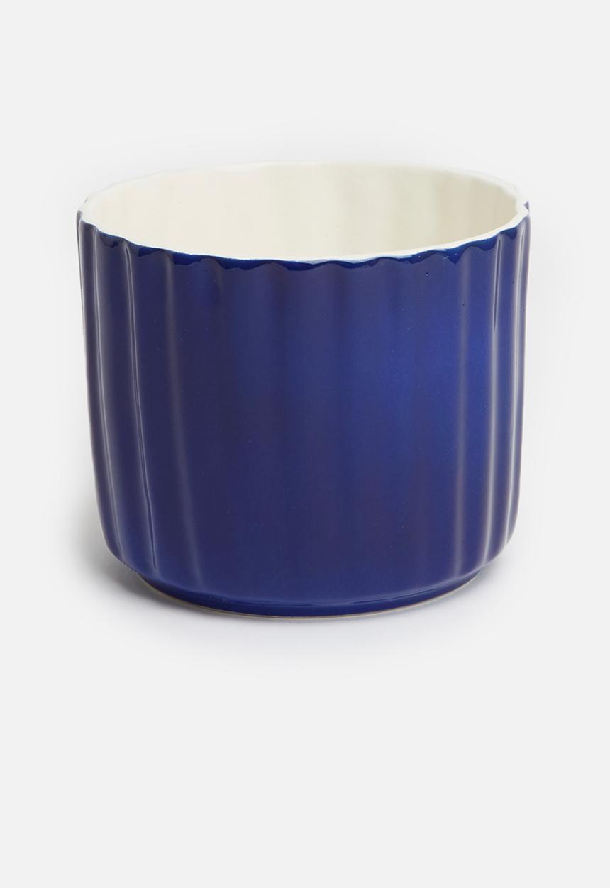 Urchin Art - Lines coco pot - indigo blue