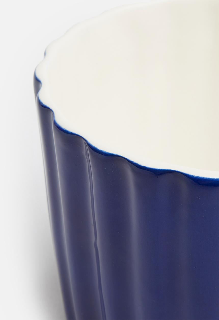 Urchin Art - Lines coco pot - indigo blue
