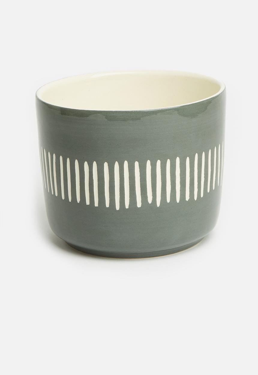 Urchin Art - Tribal outdoor planter - grey