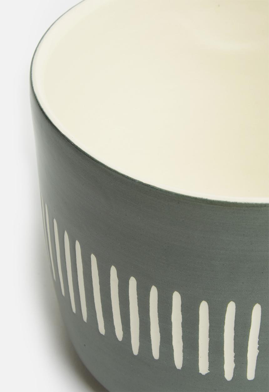 Urchin Art - Tribal outdoor planter - grey