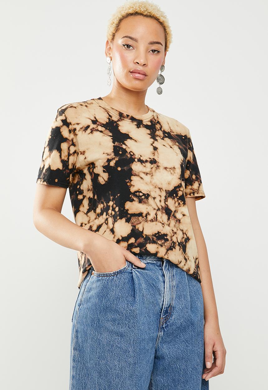 Missguided - Tie dye shirt - brown & black
