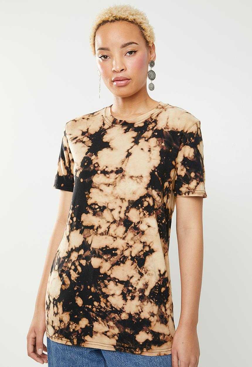 Missguided - Tie dye shirt - brown & black