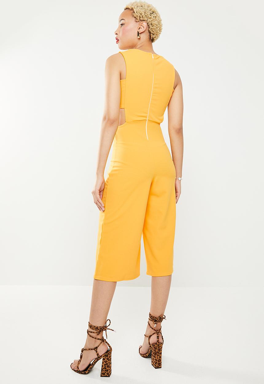 Missguided - Tab side culotte jumpsuit - yellow