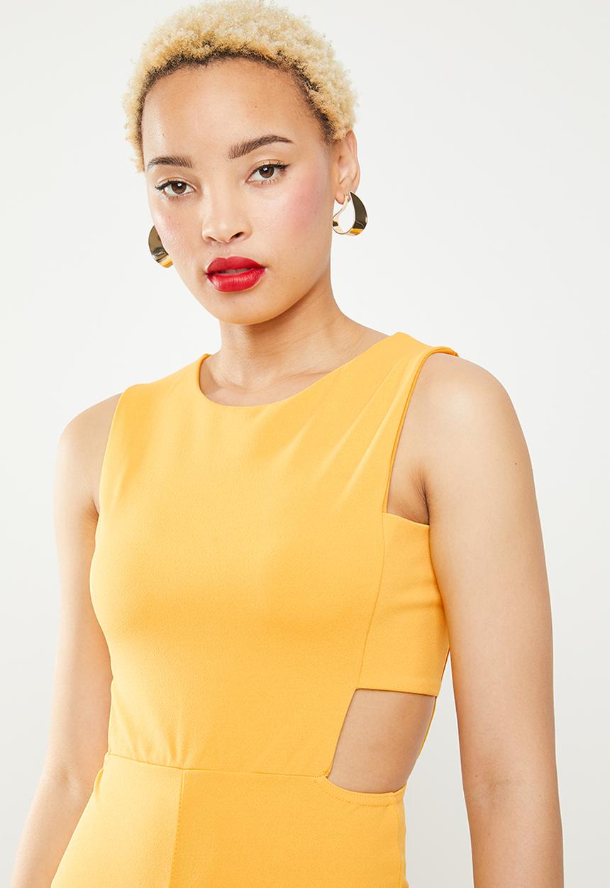 Missguided - Tab side culotte jumpsuit - yellow