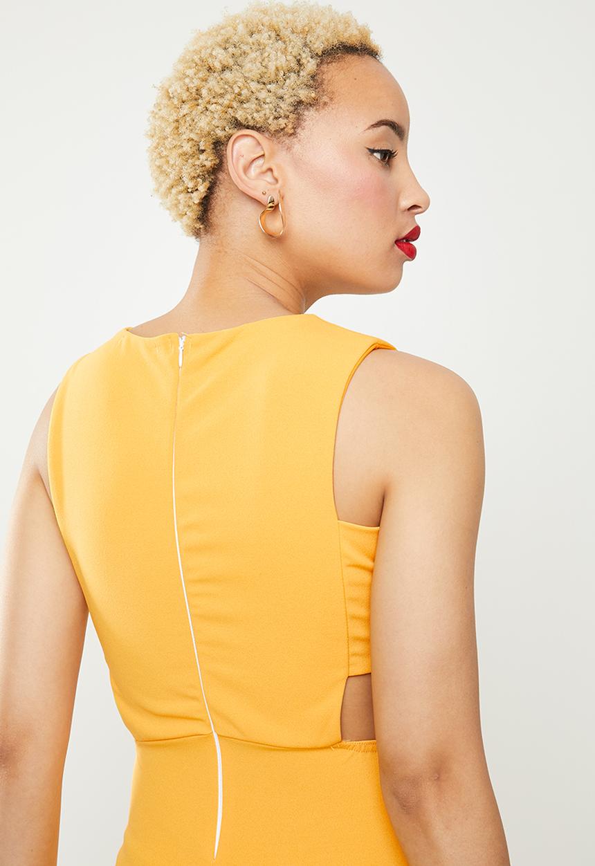 Missguided - Tab side culotte jumpsuit - yellow