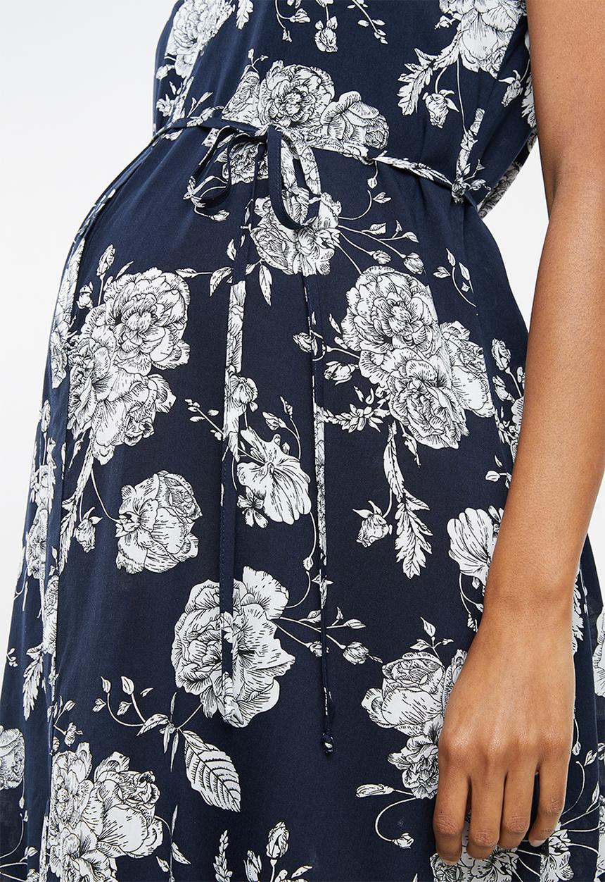 Cherry Melon - Sleeveless shirt dress - navy & white 