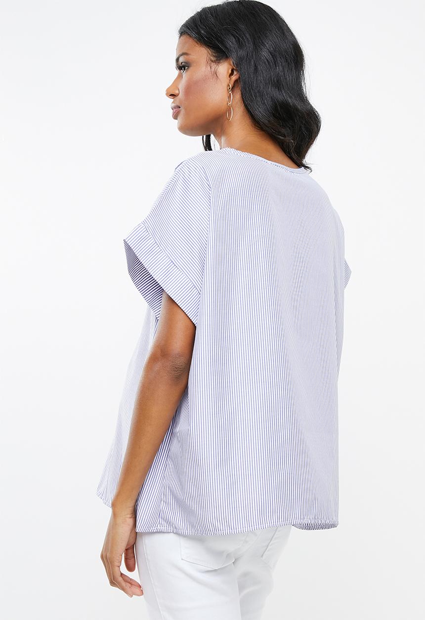 Superbalist - Boxy maternity tee - blue & white
