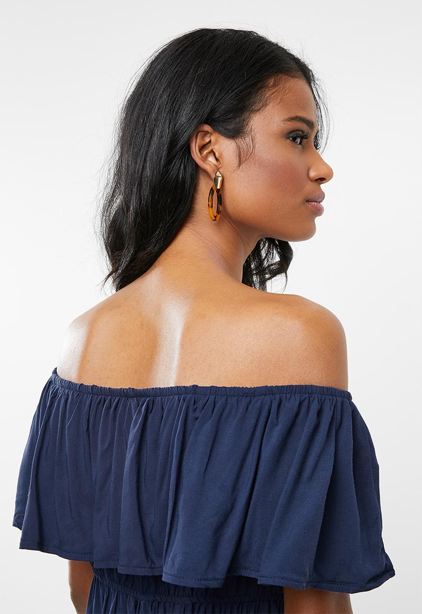 edit Maternity - Bardot frill dress - navy