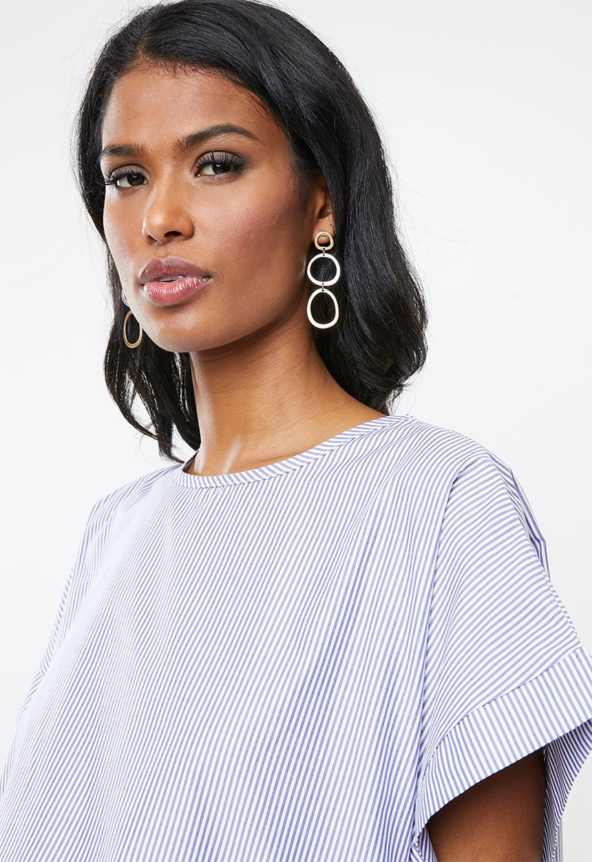 Superbalist - Boxy maternity tee - blue & white