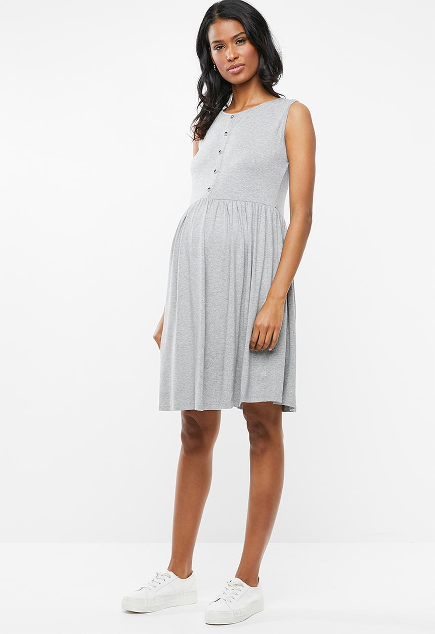 edit Maternity - Baby doll tank dress - grey