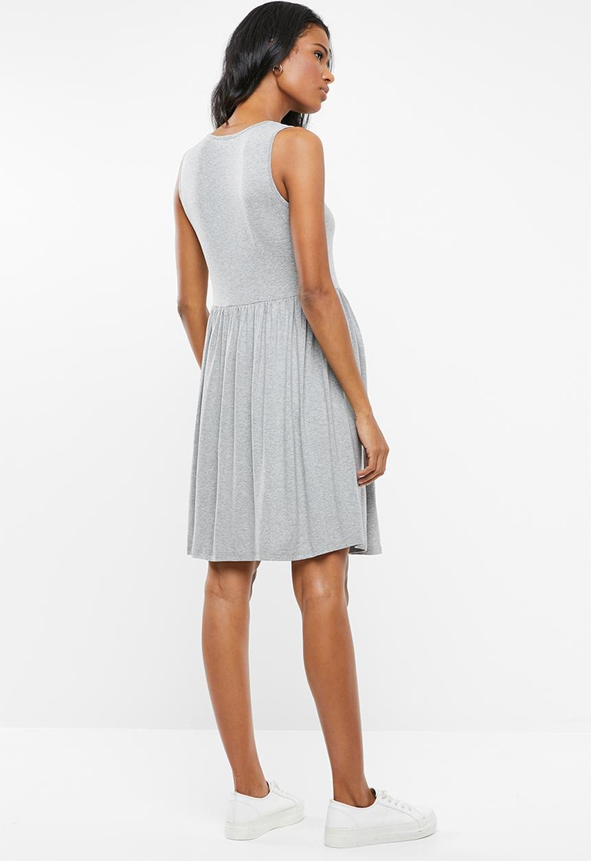 edit Maternity - Baby doll tank dress - grey