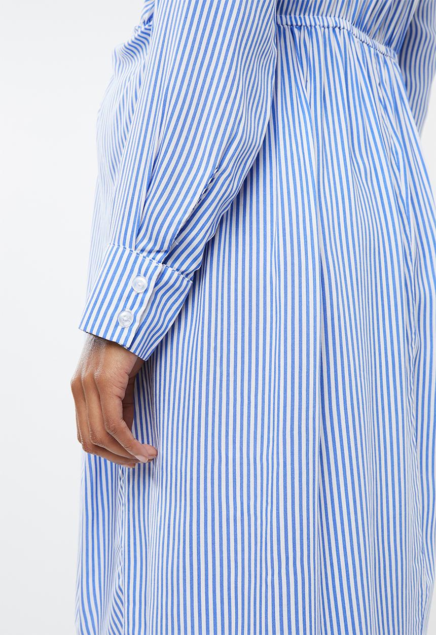 edit Maternity - Twist front maternity shirt dress - blue & white 