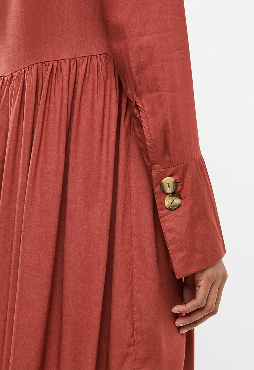 edit Maternity - Button down shirt dress - rust