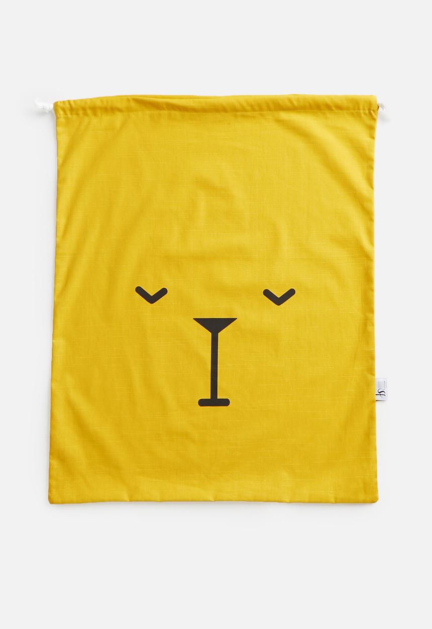 Sixth Floor - Bear face storage bag - mustard