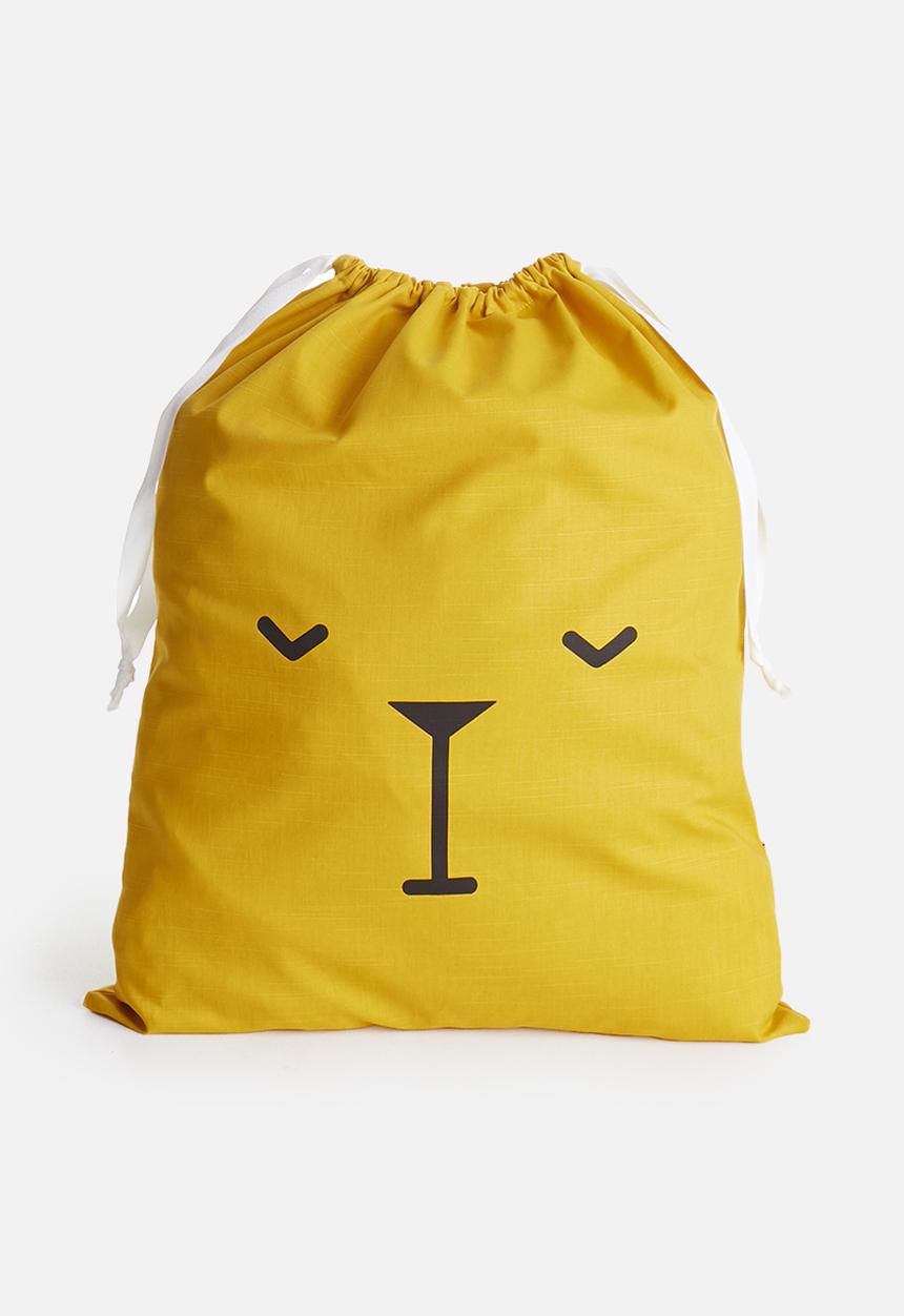 Sixth Floor - Bear face storage bag - mustard