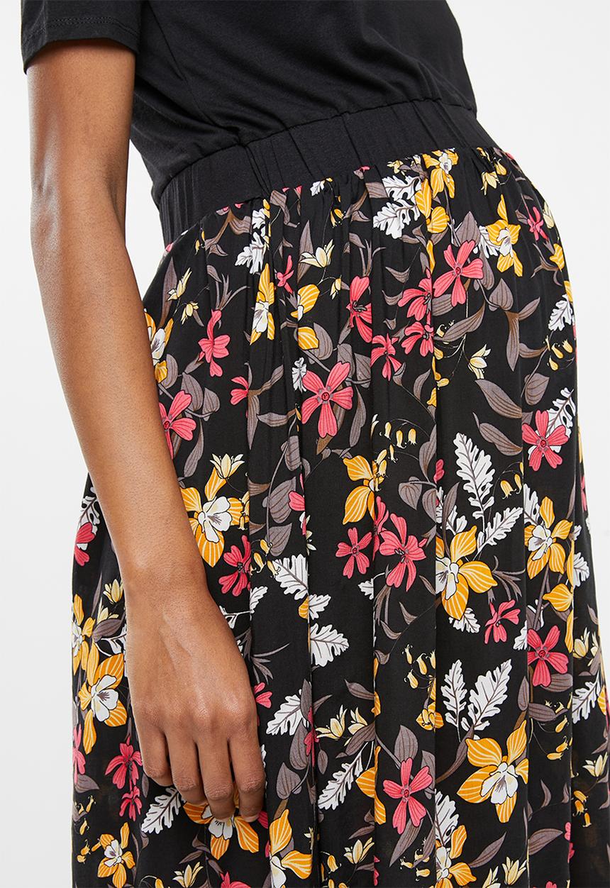 edit Maternity - Dipped hem combo dress - black