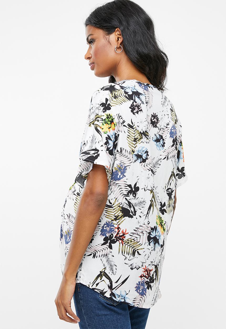edit Maternity - Knot front blouse - white