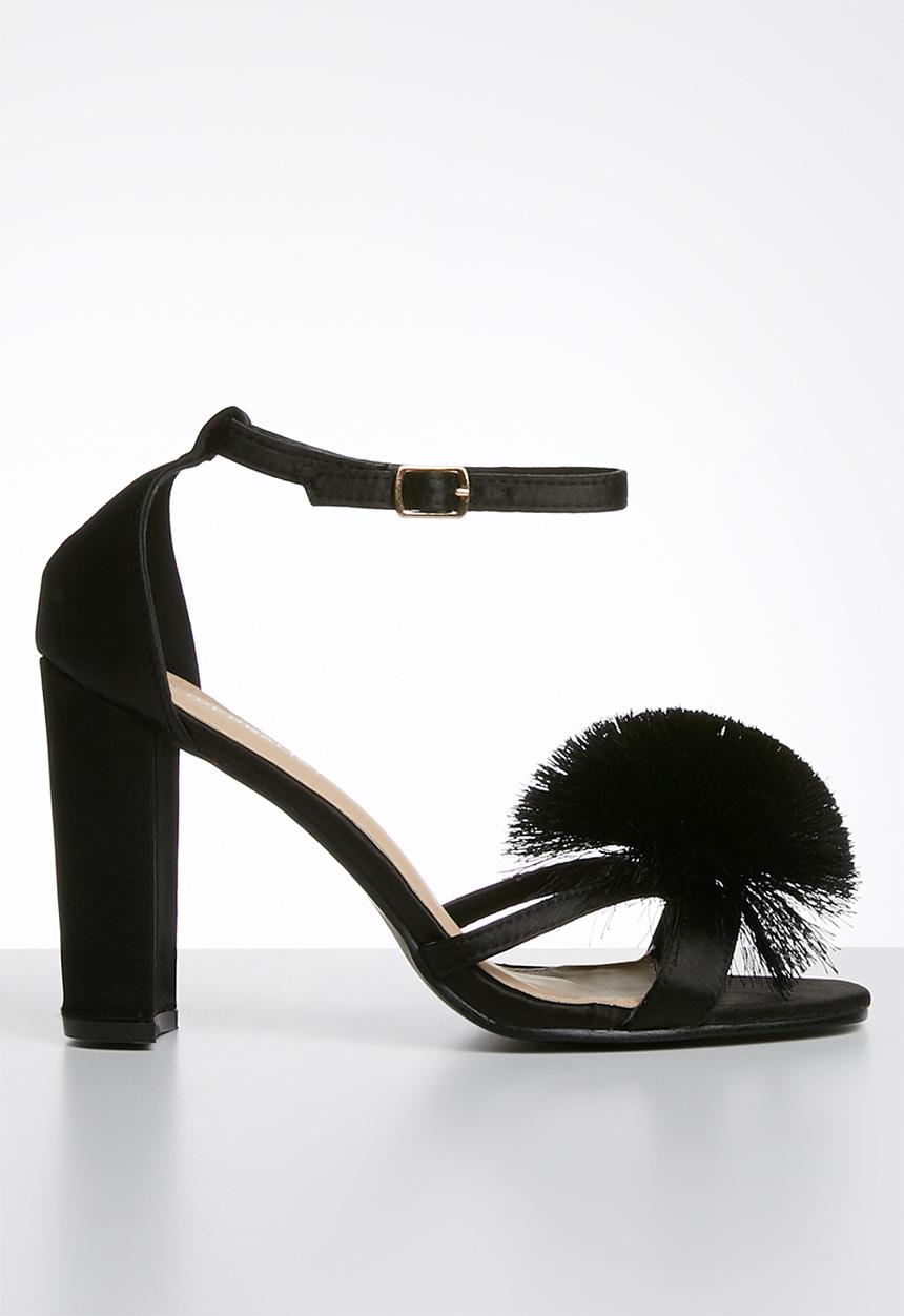 Superbalist - Grace pom pom detail heel - black