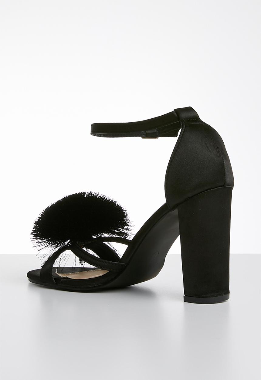 Superbalist - Grace pom pom detail heel - black
