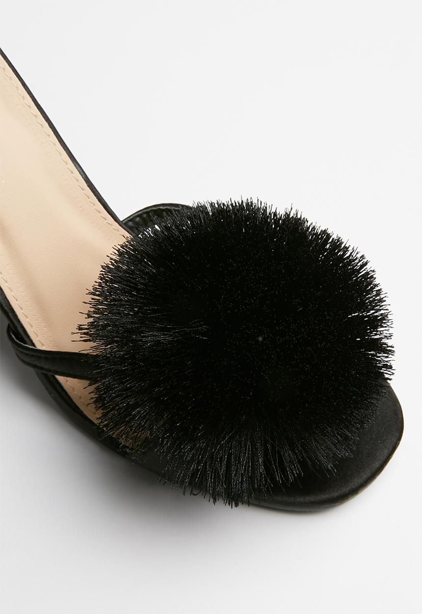 Superbalist - Grace pom pom detail heel - black