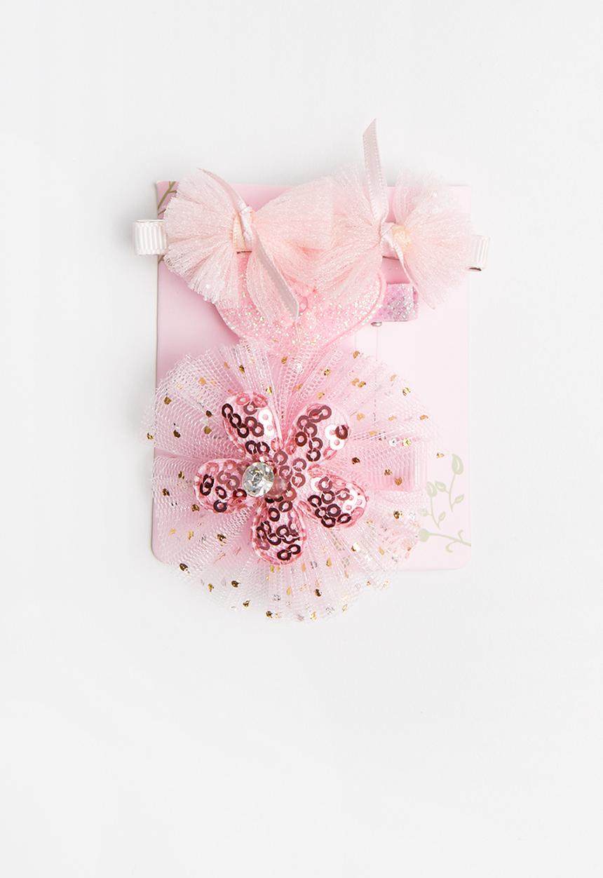 Pop Candy - 4 Piece pack hair clips -  pink
