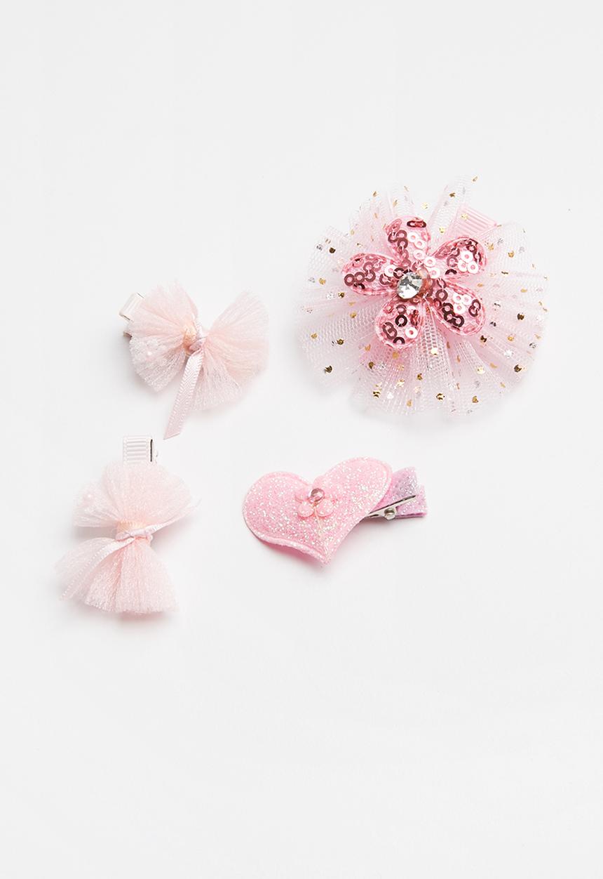 Pop Candy - 4 Piece pack hair clips -  pink