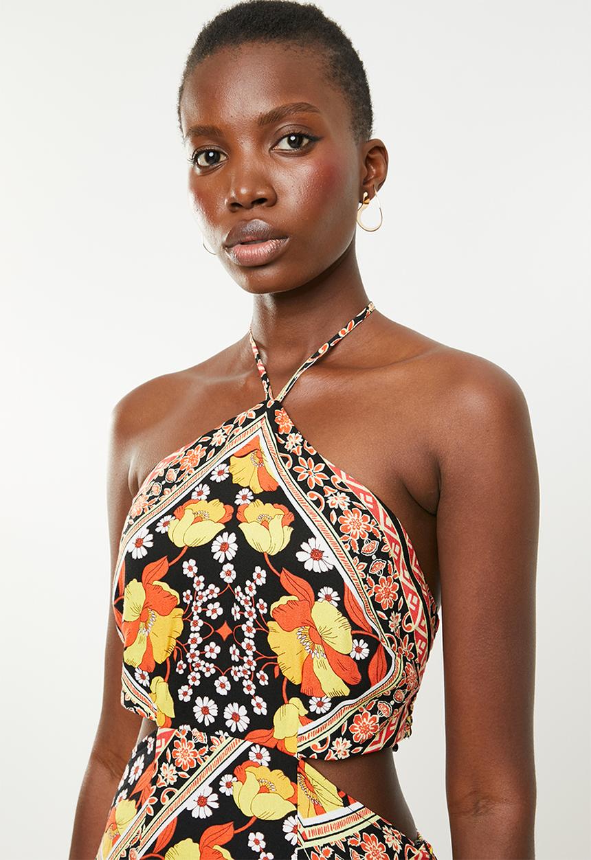 Forever21 - Strapless side slit maxi dress - multi