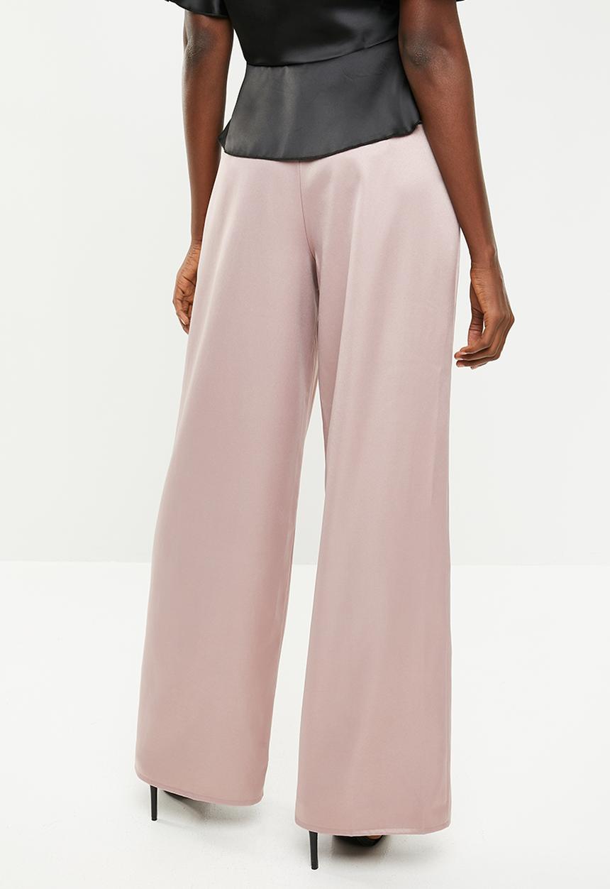 Missguided - Pleat detail wide leg trouser - pink