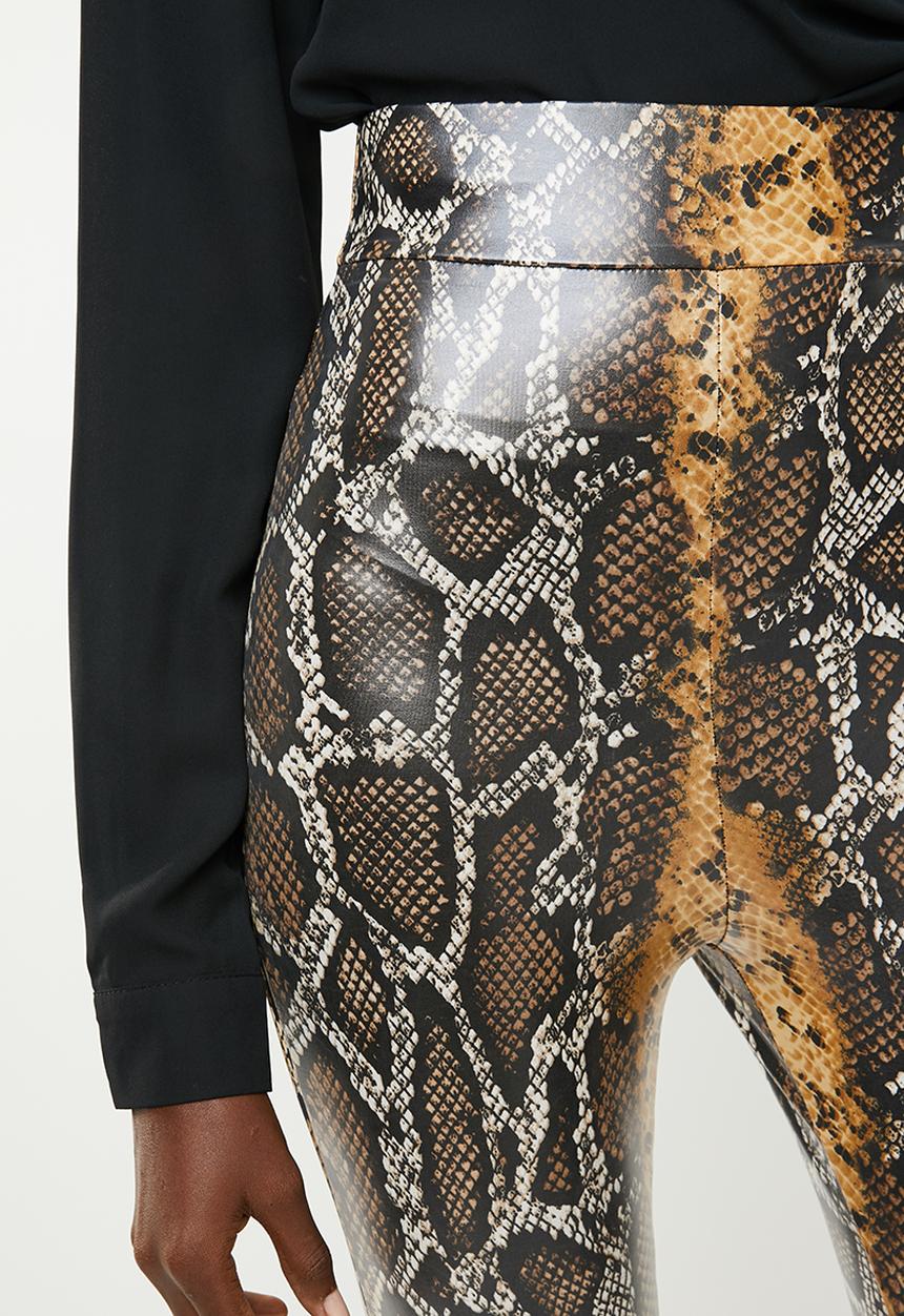Missguided - Snake print wet look legging - grey