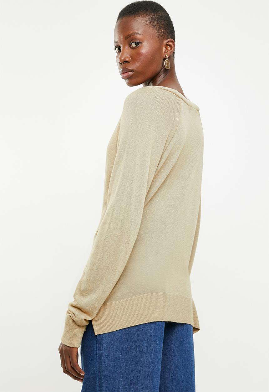 Superbalist - Lightweight bamboo blend V-neck pullover - beige