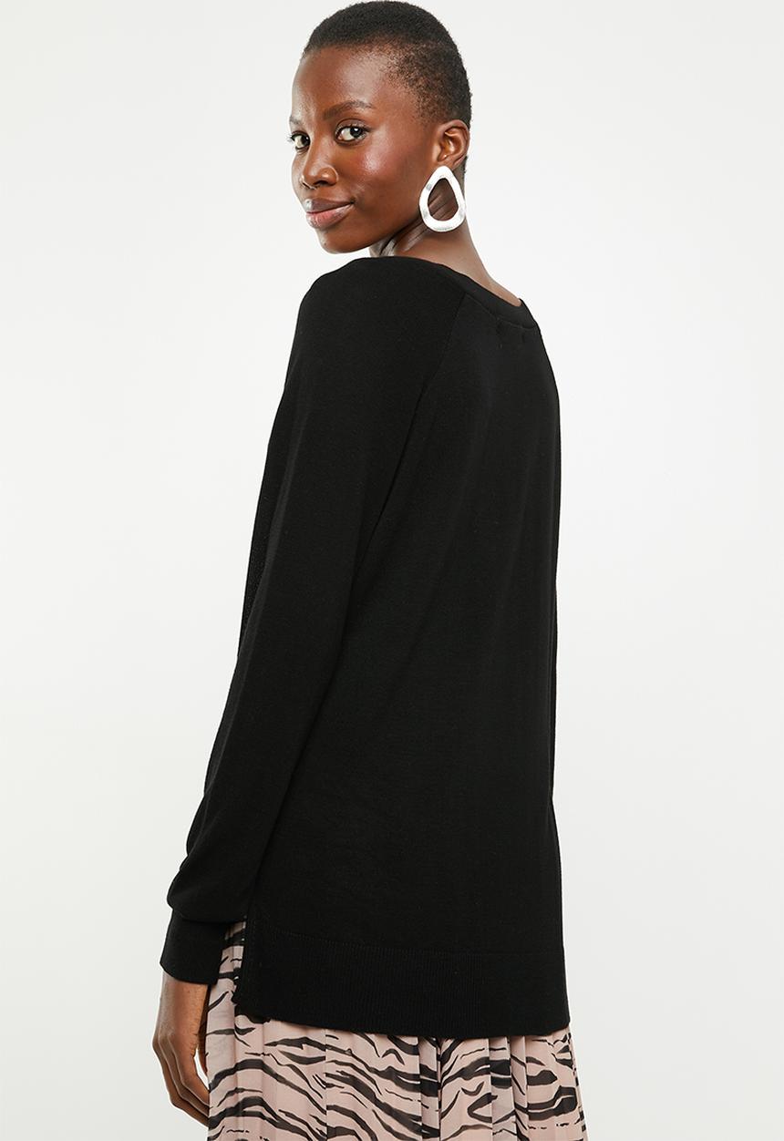 Superbalist - Lightweight bamboo blend v-neck pullover - black