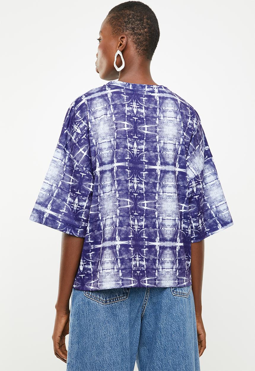 Superbalist - Printed boxy tee - blue & white