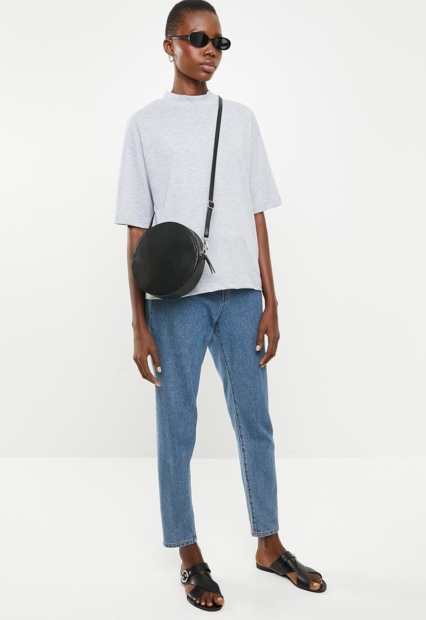 Superbalist - Hi neck grown on sleeve tee - grey melange