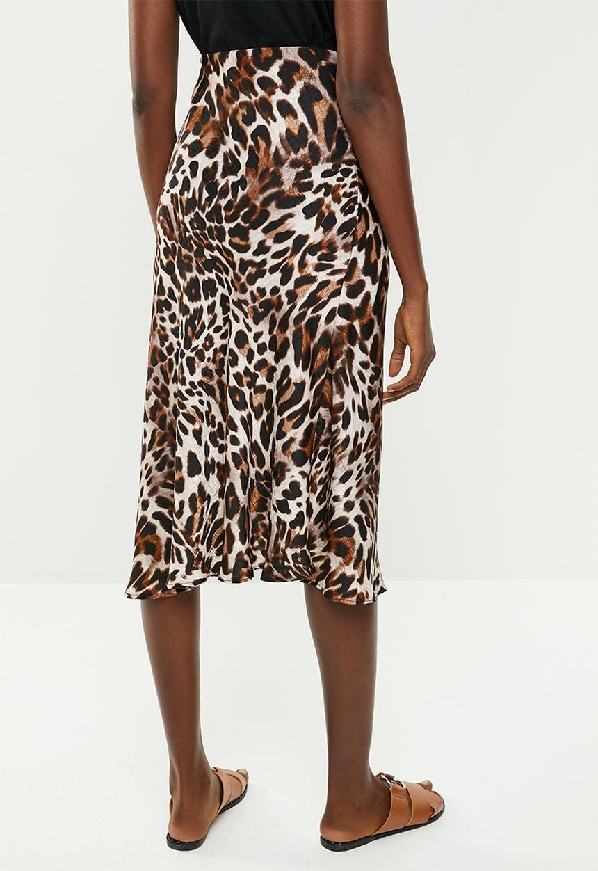 Superbalist - Bias cut animal print midi skirt - multi 