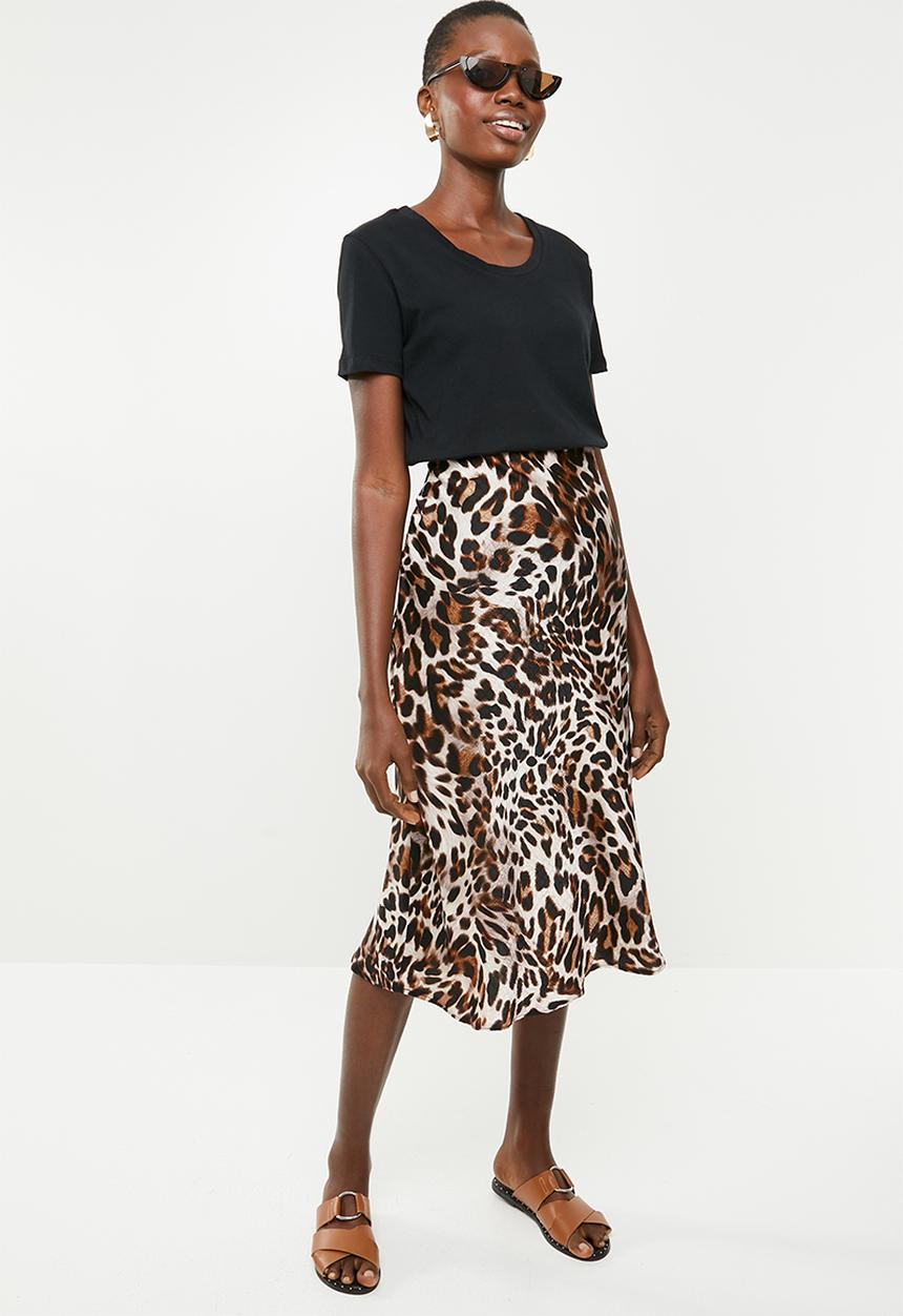 Superbalist - Bias cut animal print midi skirt - multi 