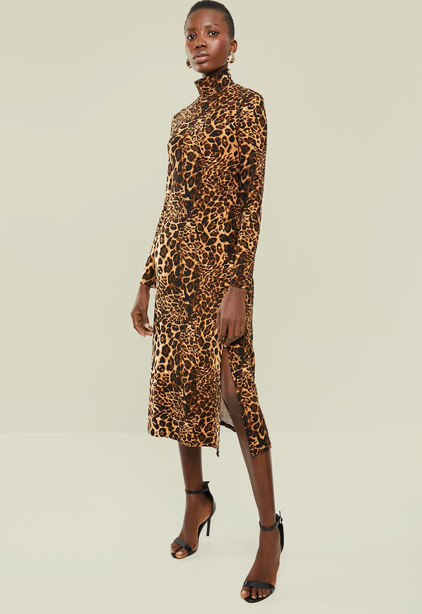 Superbalist - Polo neck midi dress - multi 