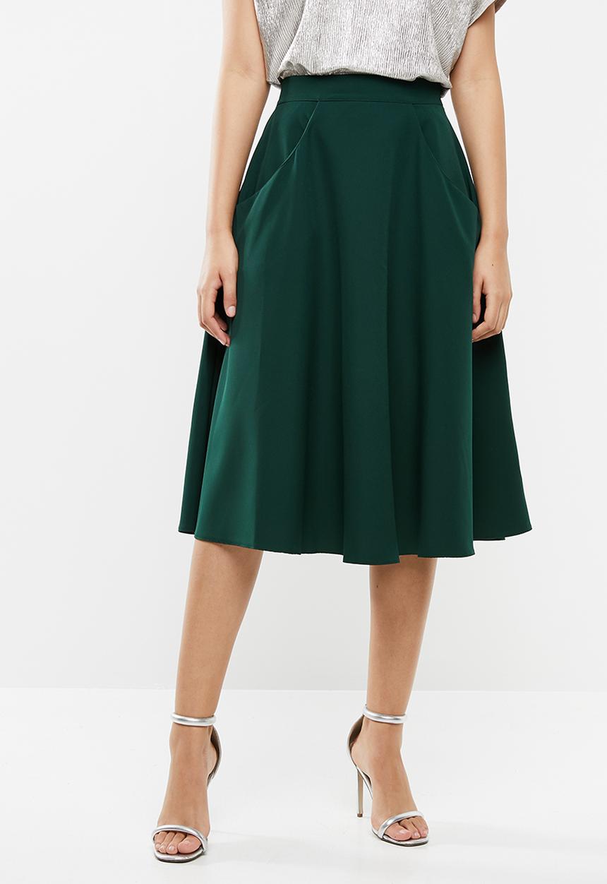 STYLE REPUBLIC - Fit & flare midi skirt - green