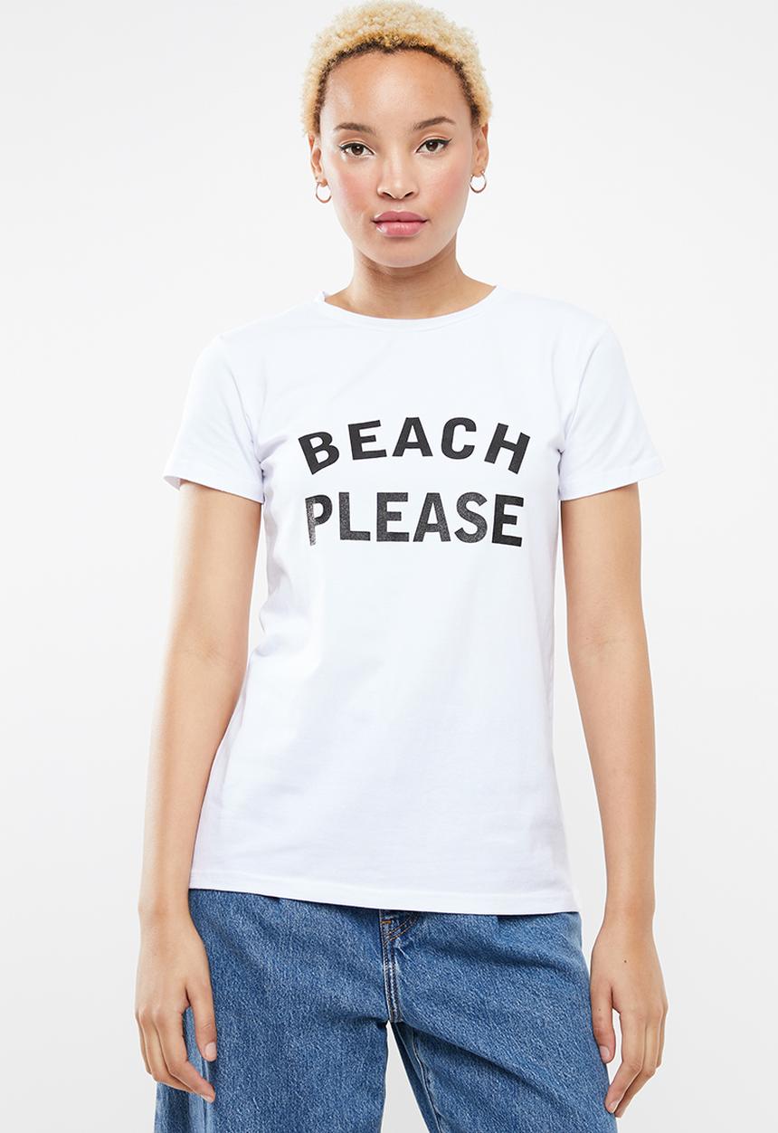 STYLE REPUBLIC - Beach please T-shirt - white & black