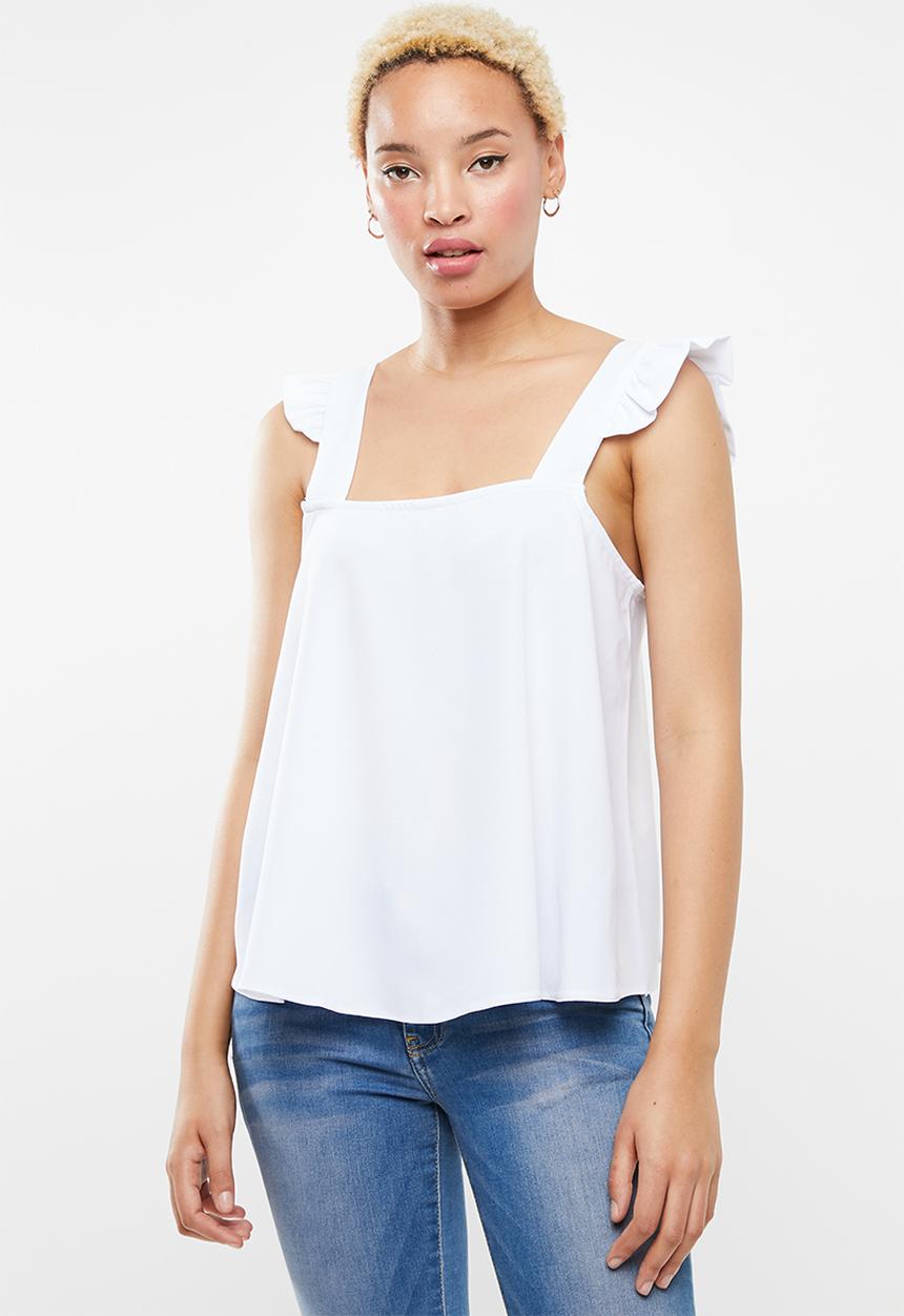 c(inch) - Frill detail cami - white