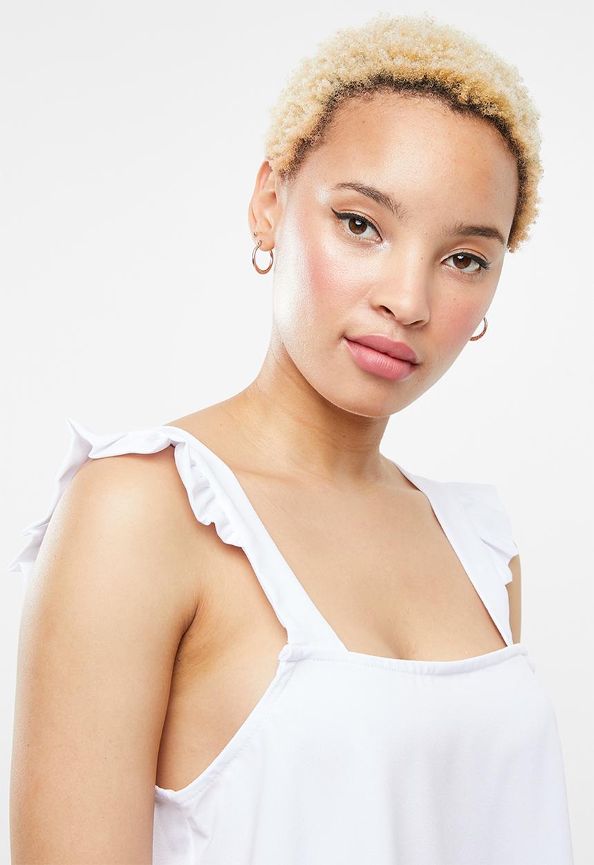 c(inch) - Frill detail cami - white